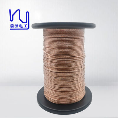 Round Class 130C Enameled Copper Mylar PET Film Taped Litz Wire 0.10mm*127 Strands